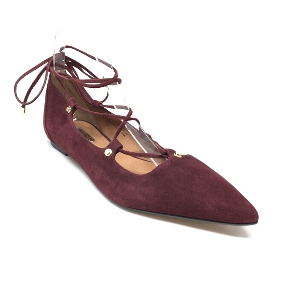 Halogen Lace Up Pointed Studded Ballet Flats - Picture 2 of 8